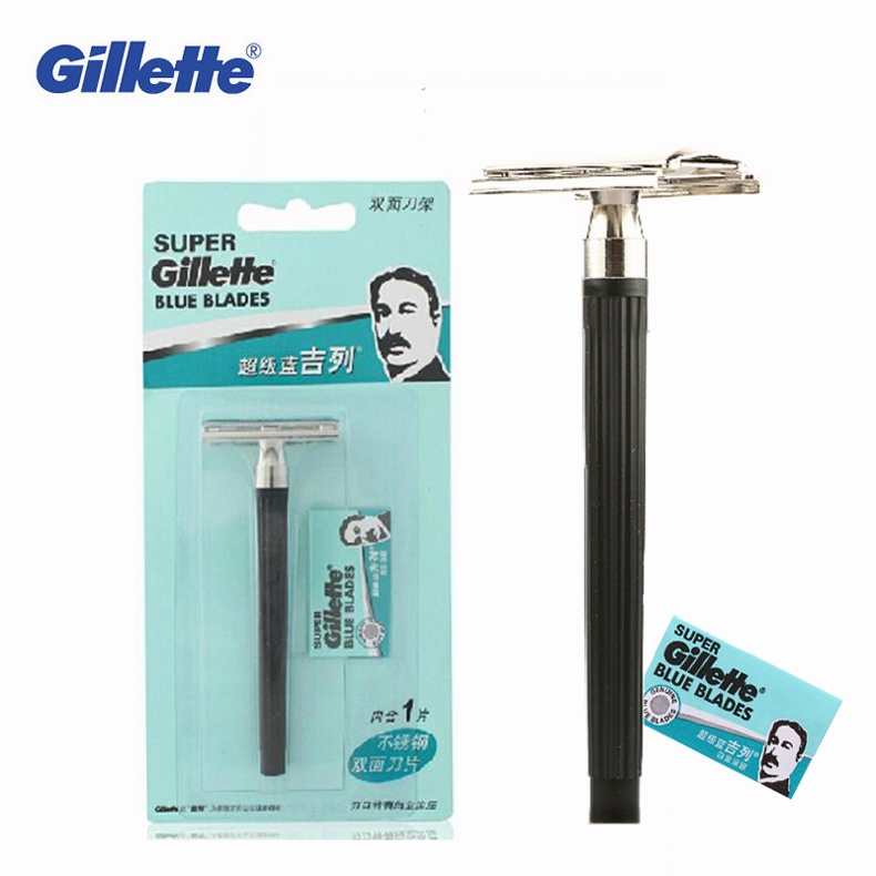Gillette Super Blue Straight Razor Men Razor Blades Stainless Steel ...