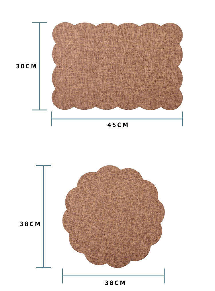 PU table mat simple waterproof oil resistant linen like coaster ...