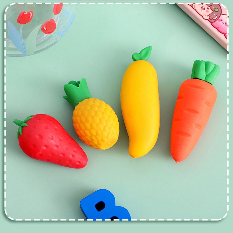 [Wholesale Price]Big Size Creative Fruit Eraser / Cartoon Cute Carrot ...