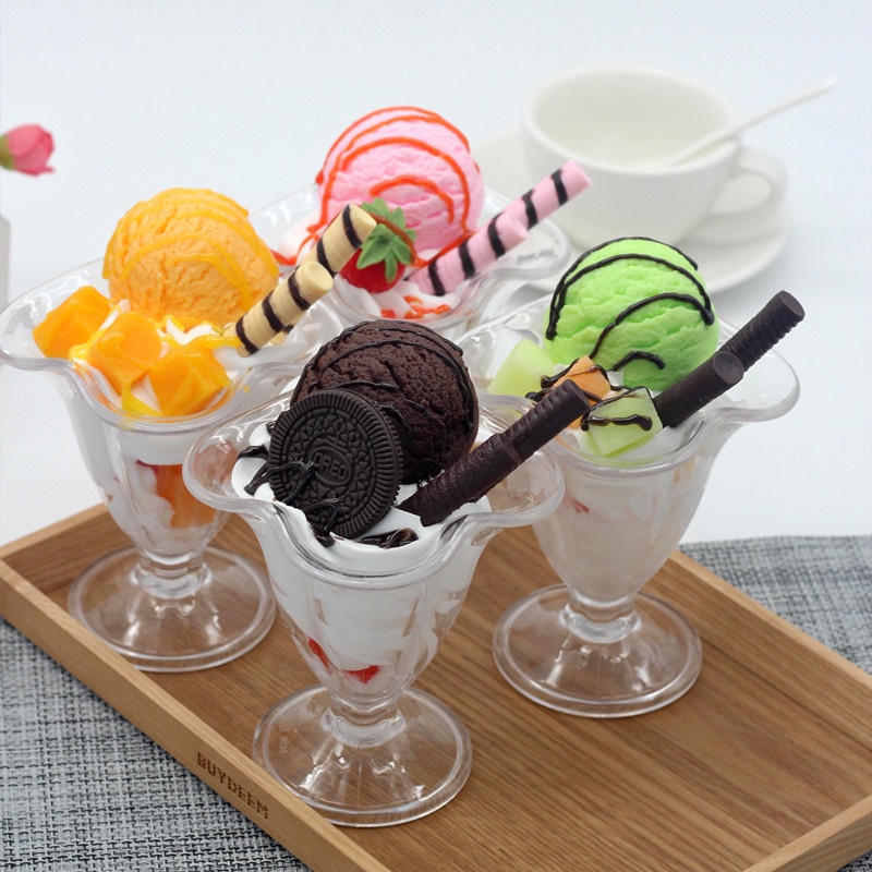 Ibasenice Ice Cream Model Decor The Fake Ice Cream Balls Ice Cream Props Showcase Props Ice