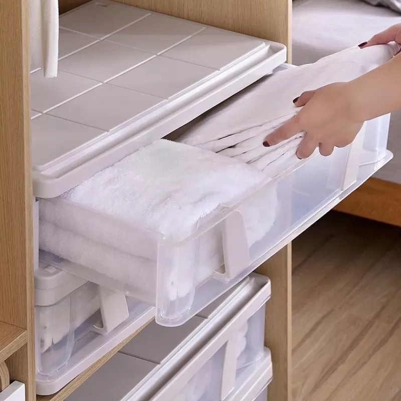 COLOGO Under bed clothes storage box large size Transparent Storage Box ...