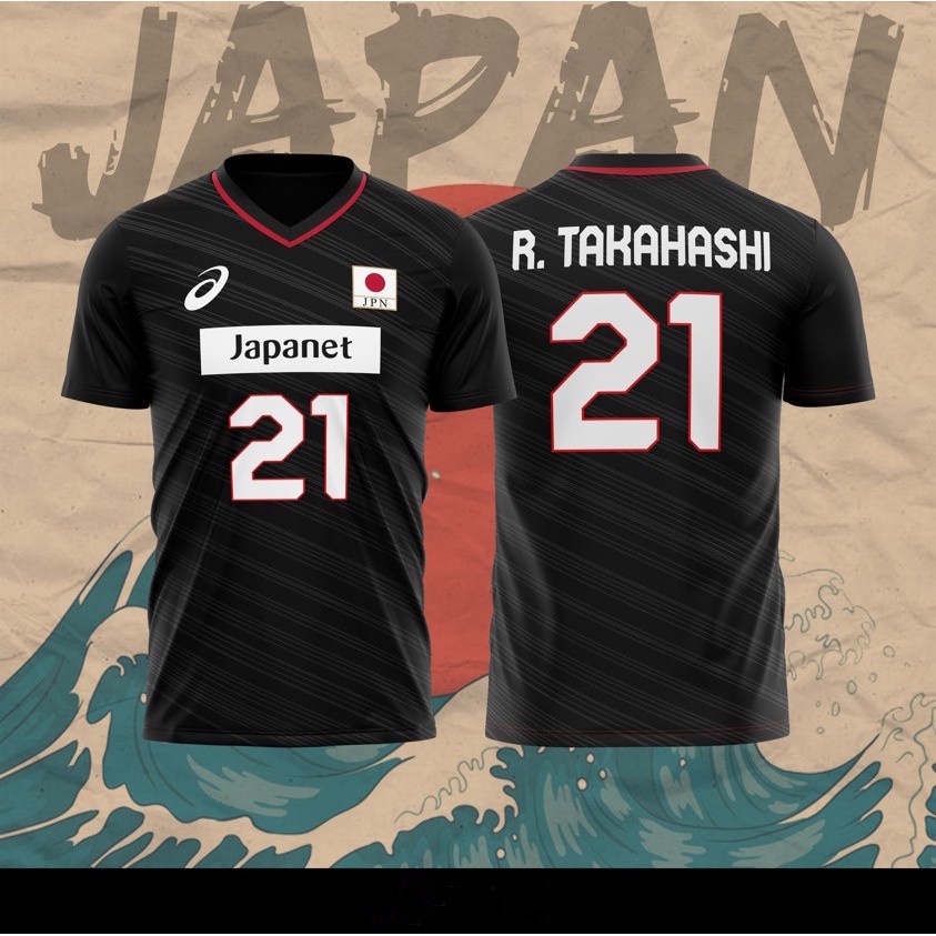 WEST JAPAN COLLEGE VOLLEYBALL 2024 Tシャツ 2024 Japan Olympic Volleyball Jersey Ran Takahashi No.21/ 4 Colors