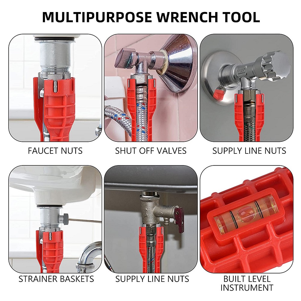 14 In 1 Faucet Sink Wrench Pipe Wrenches Faucet Sink Installer Kit for ...