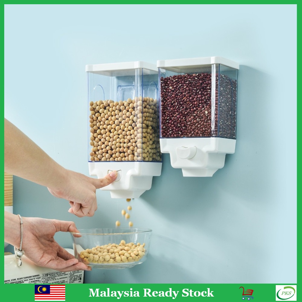 Wall Mounted Cereal Dispenser Beans Grains Dispenser Kitchen Dry Food