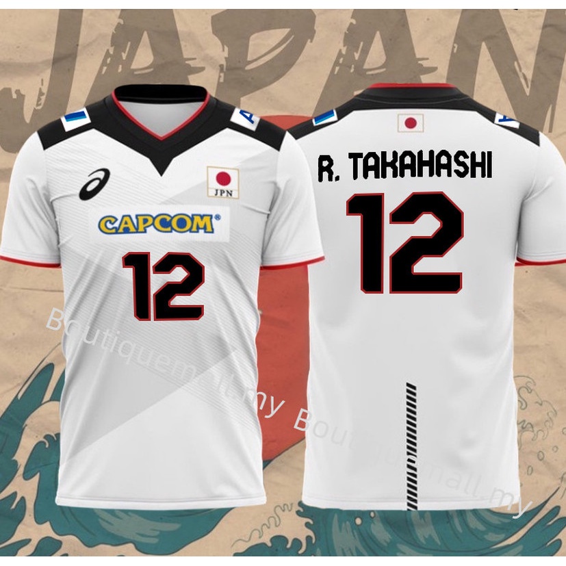 2024 Japan CAPCOM Men's Volleyball Short Sleeve Nishida R