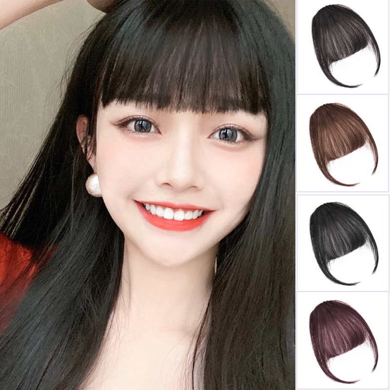 Air Bangs Korean Wig Women Natural Hair Extension Clip In Front