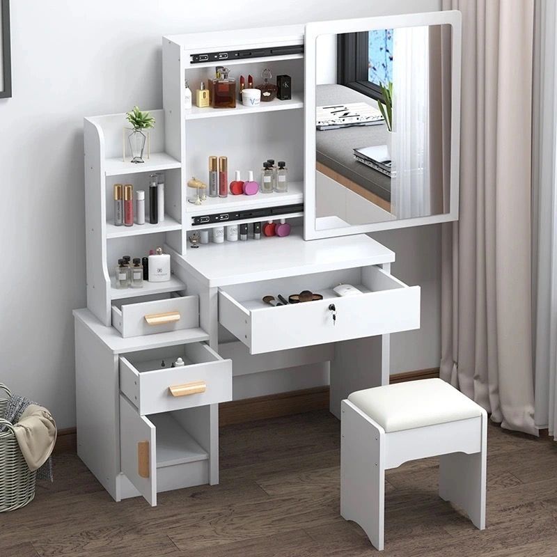 Dressing Table With Mirror Small Bedroom Multidrawer Storage Dressing