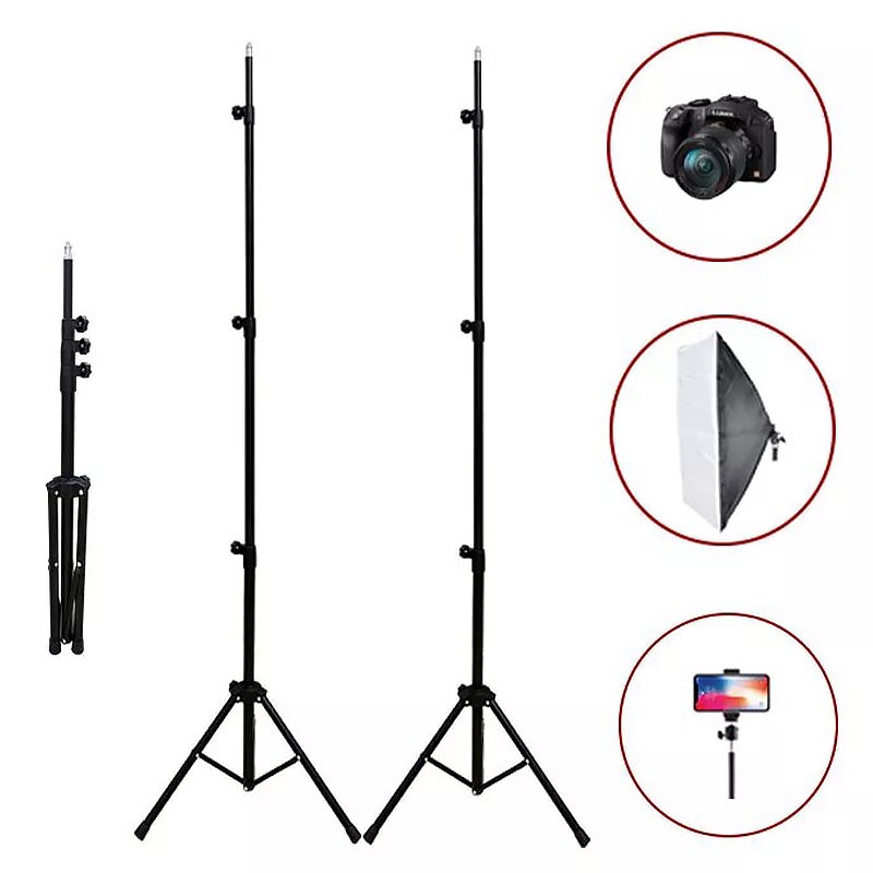 Extendable Tripod Stand (2.1M) Photo Video Studio Lighting Foor ...
