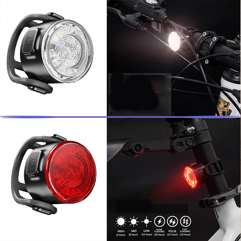 Bucklos Bike Lamp LED USB Charging Bicycle Waterproof Lights 6 Modes ...