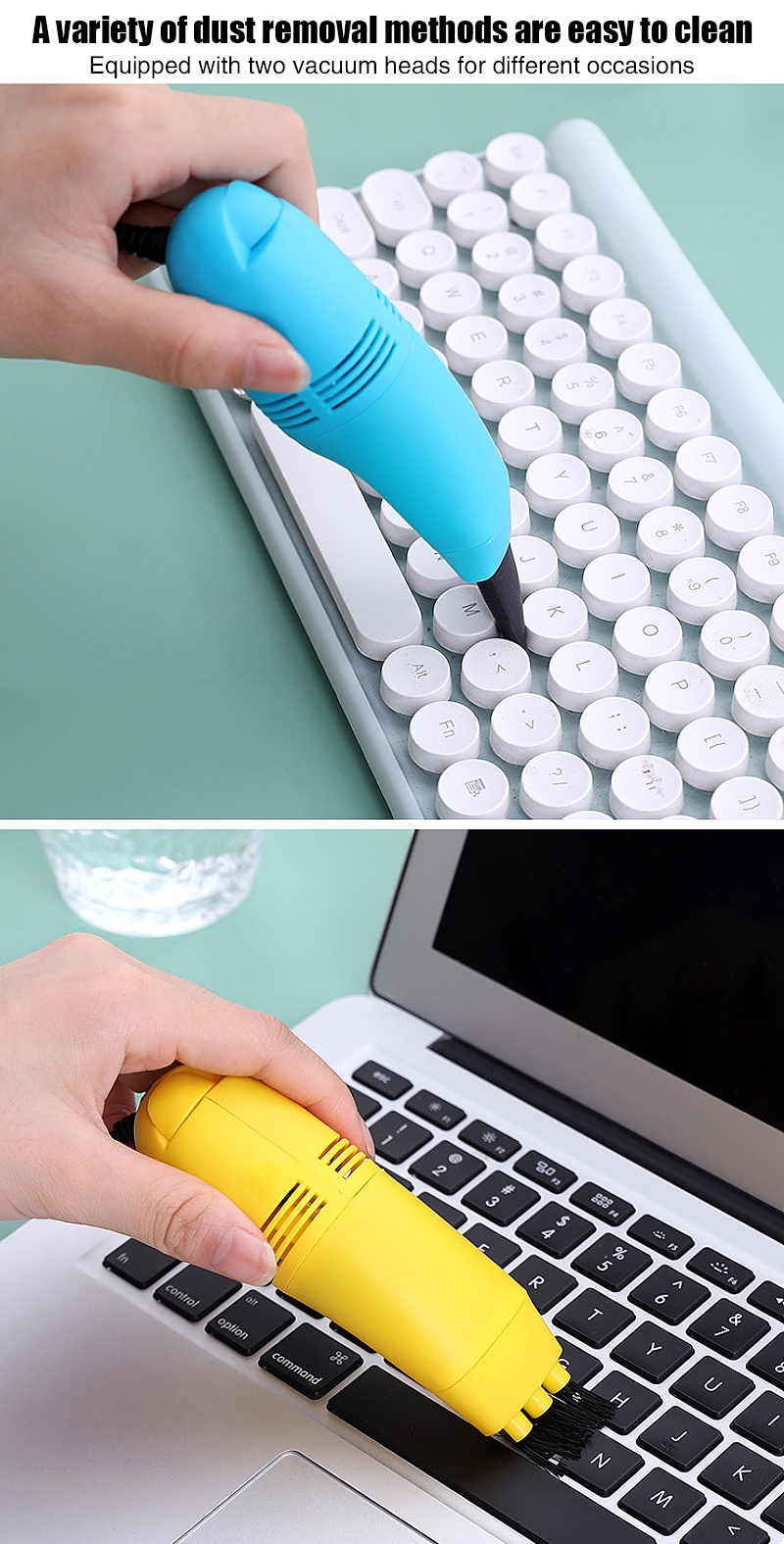 Mini Computer Vacuum USB Keyboard Cleaner PC Laptop Brush Dust Cleaning ...