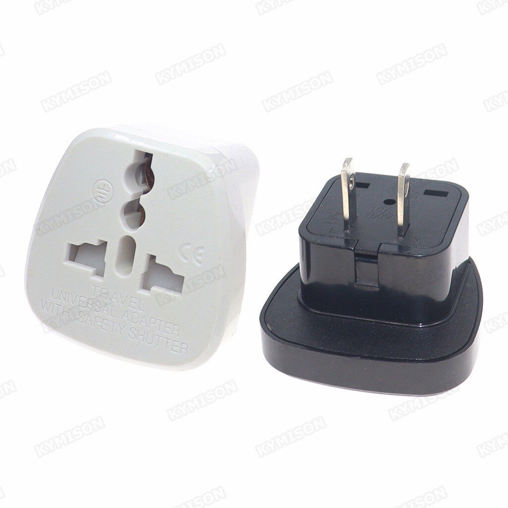 Univeraal 2 Parallel Pins Travel Adapter With Security Shutter, US AU ...