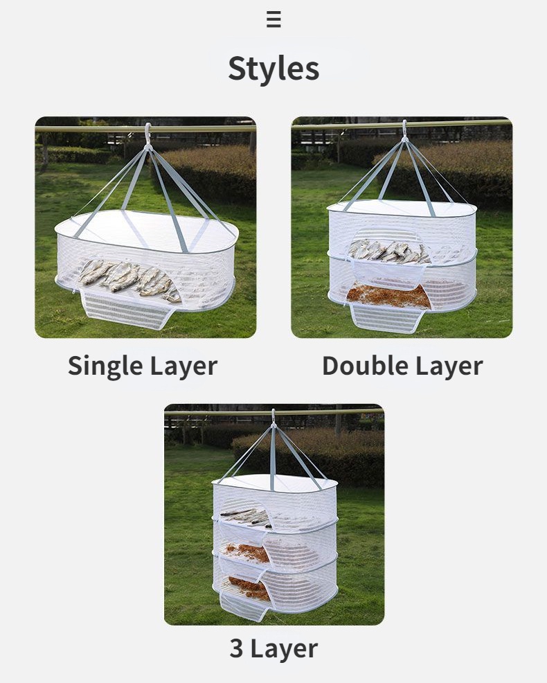 Dried Fish Anti-fly Nets Drying Baskets on Home Balconies Hanging Food ...