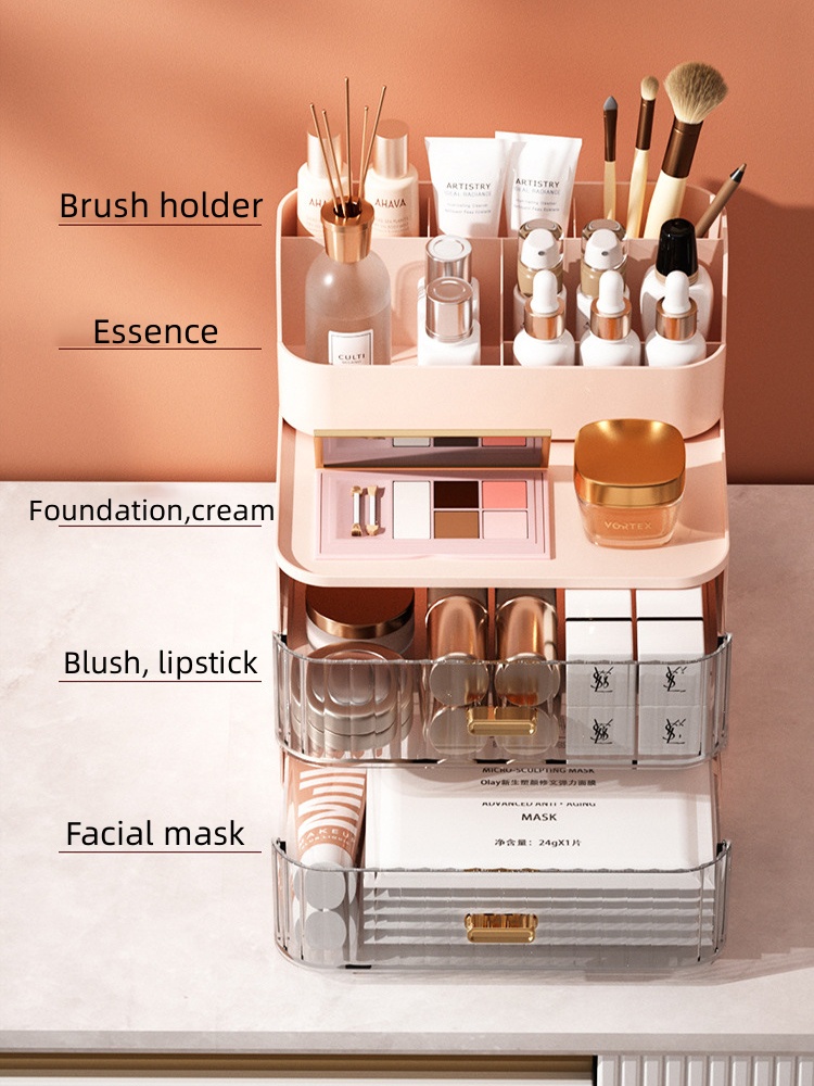 Transparent Drawer Makeup Organizer Cosmetic Jewelry Desktop Organizer