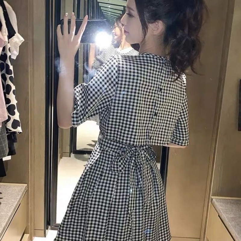 Dresses Women Summer New Korean Version Lace Up Slimming Back Hollowed ...