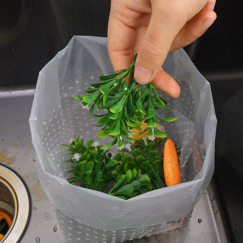 10PCS Self-standing Drain Bags Disposable Kitchen Strainer Sink Garbage ...