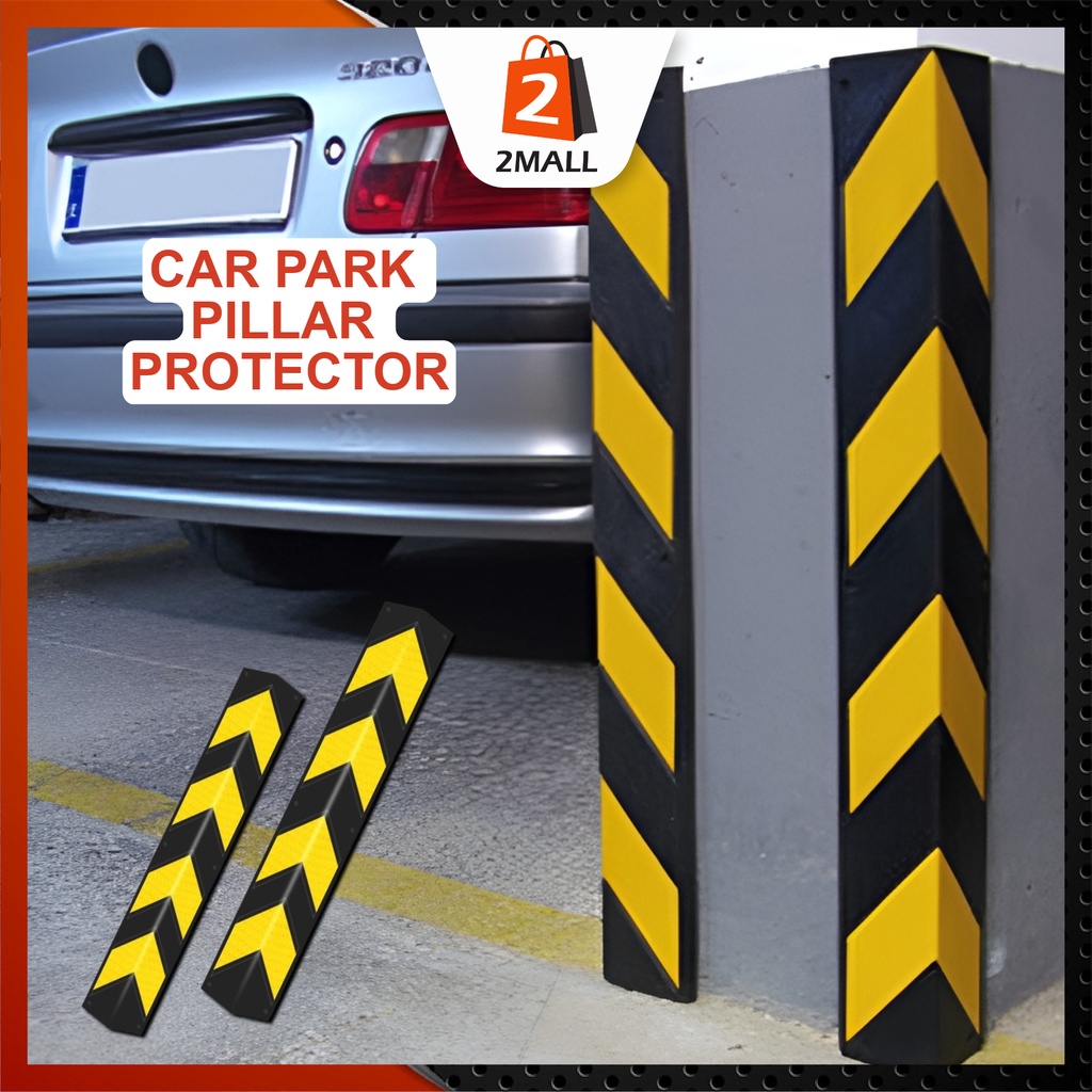 2MALL Durable Parking Garage Rubber Corner Guards Wall Protection Car