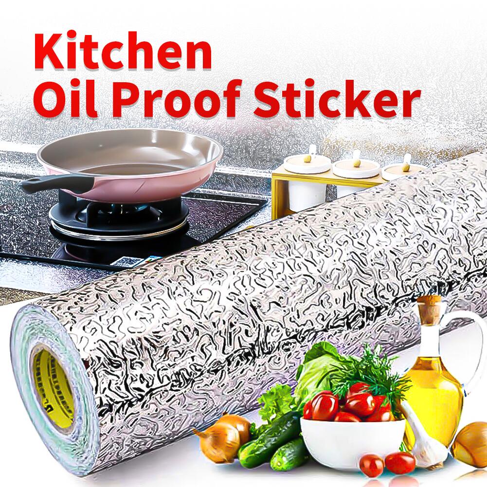40*100cm Oilproof Aluminum Foil Stickers for Stove Cabinet Film Contact ...