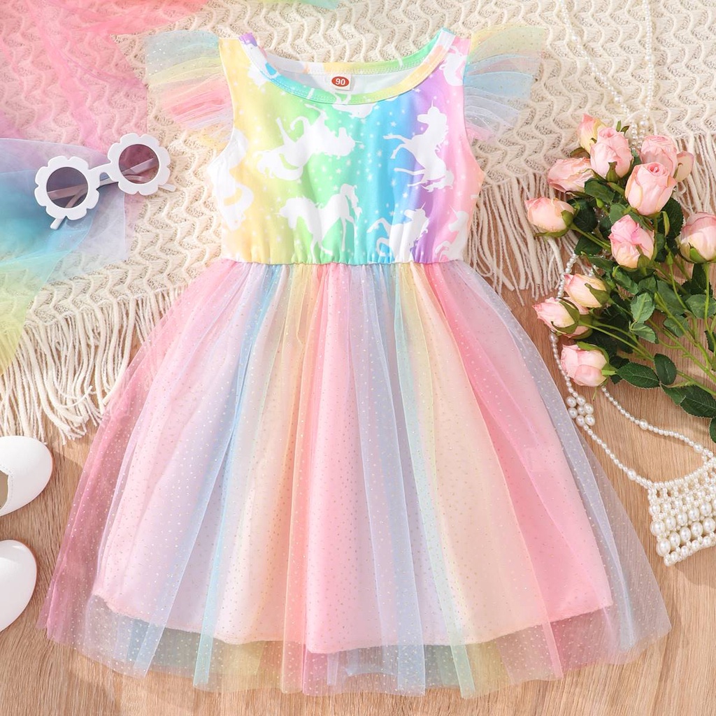 Rainbow clearance frock girl