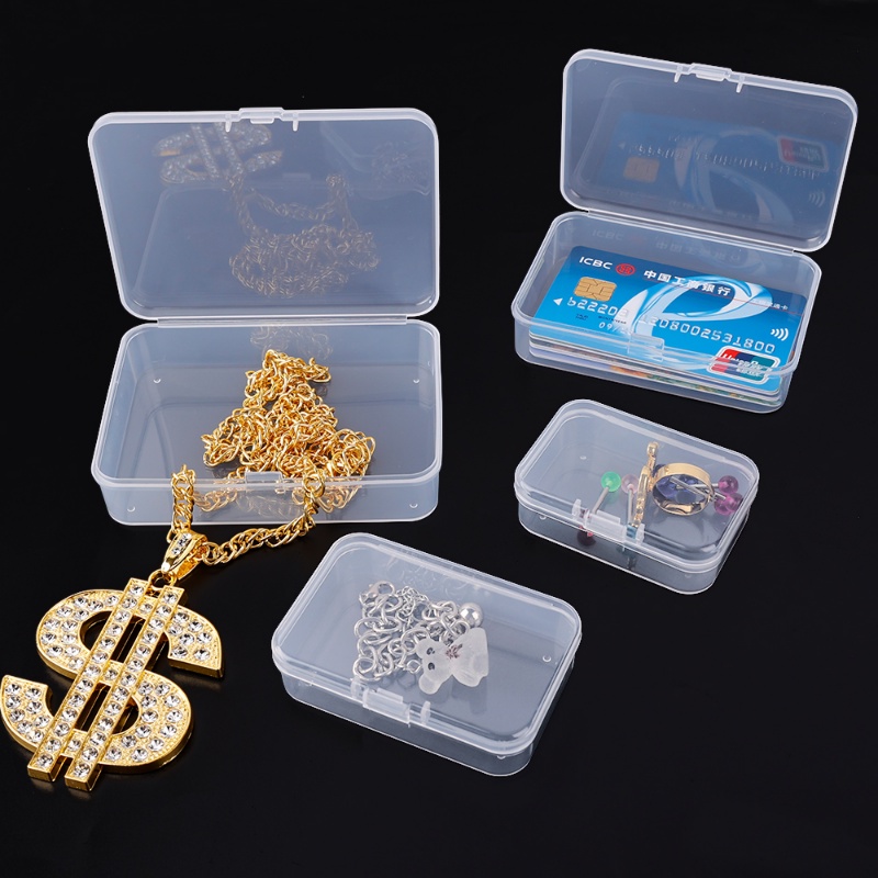 Mini Clear Storage Box with Lid / Plastic Rectangular Collection Case ...