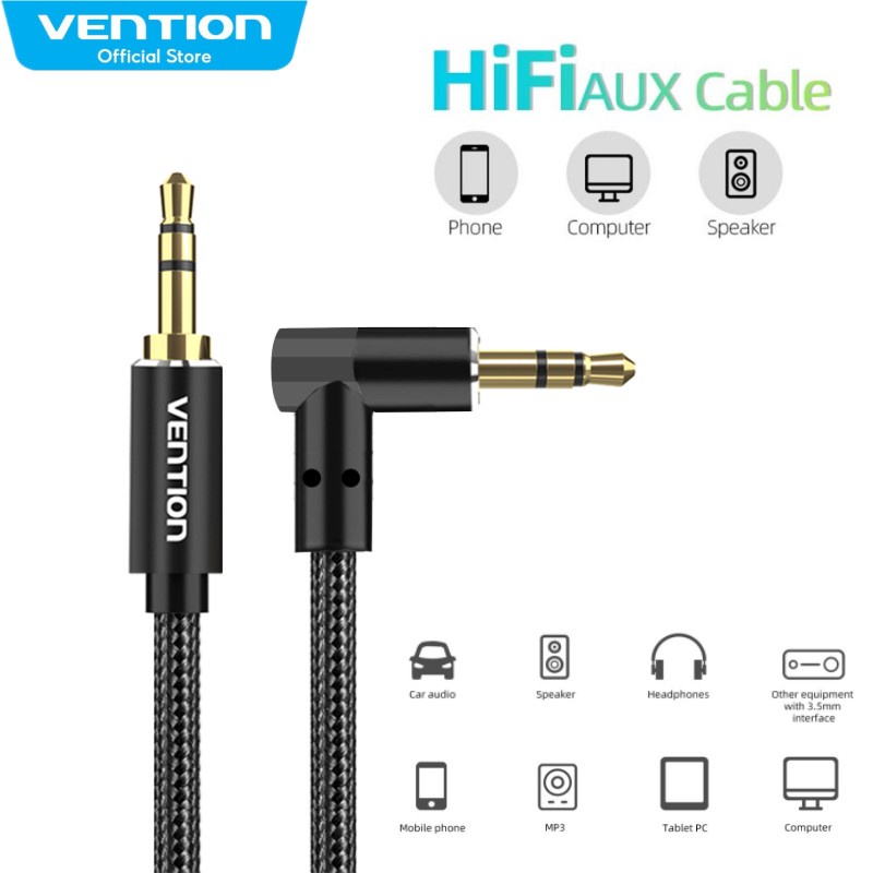 Vention Aux Cable 3.5mm Jack Audio Cable 90 Degree Right Angle 3.5 AUX