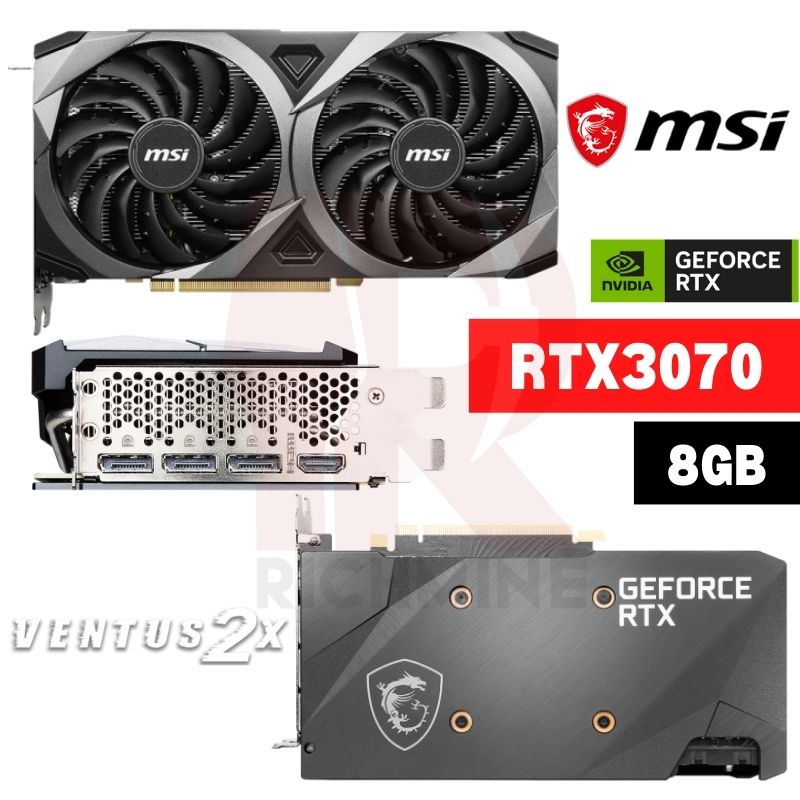 MSI RTX 3070 VENTUS 2x OC 8GB GAMING GPU Desktop PC 8G NVIDIA 3070 ...