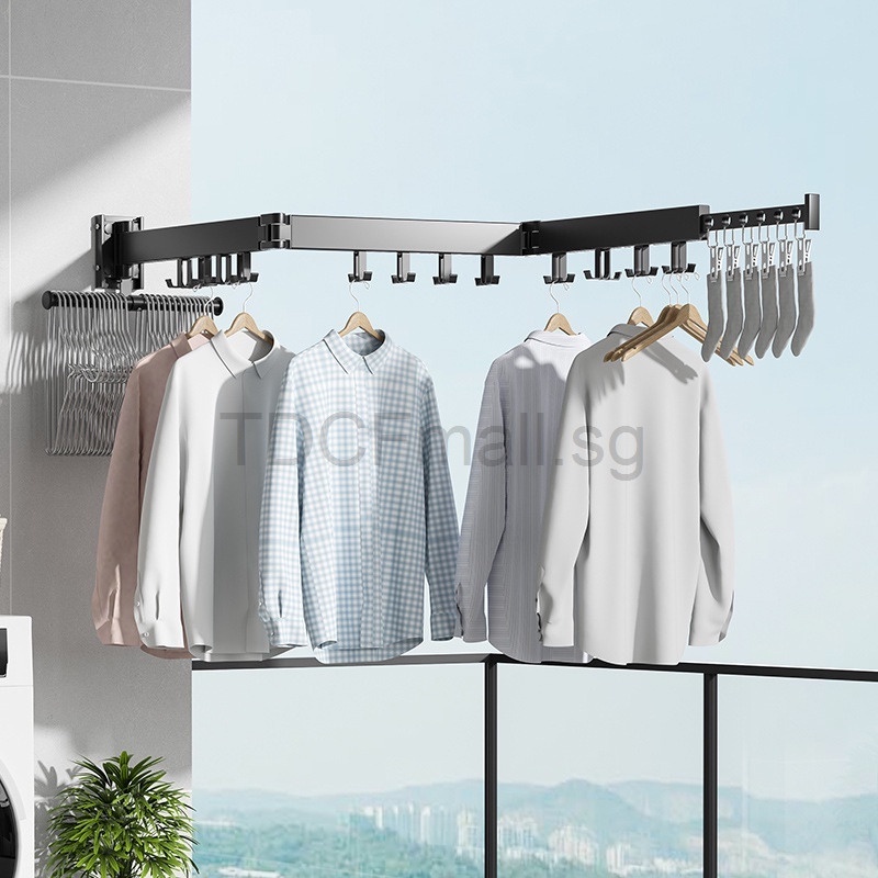 Retractable Laundry Hanger Wall Mounted Clothes Line Clothes Drying Rack  Clothesline Laundry Rope
