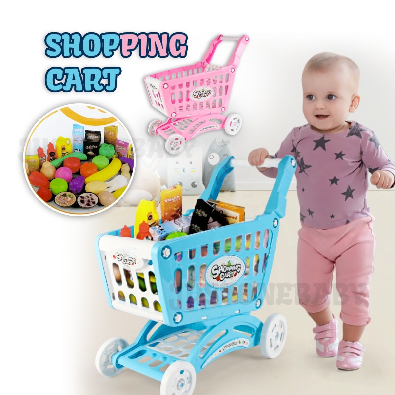 51cm Height Shopping Cart Trolley Supermarket Pretend Play Set Groceries Kids Trolley Kid Toy Toys Shopee Singapore