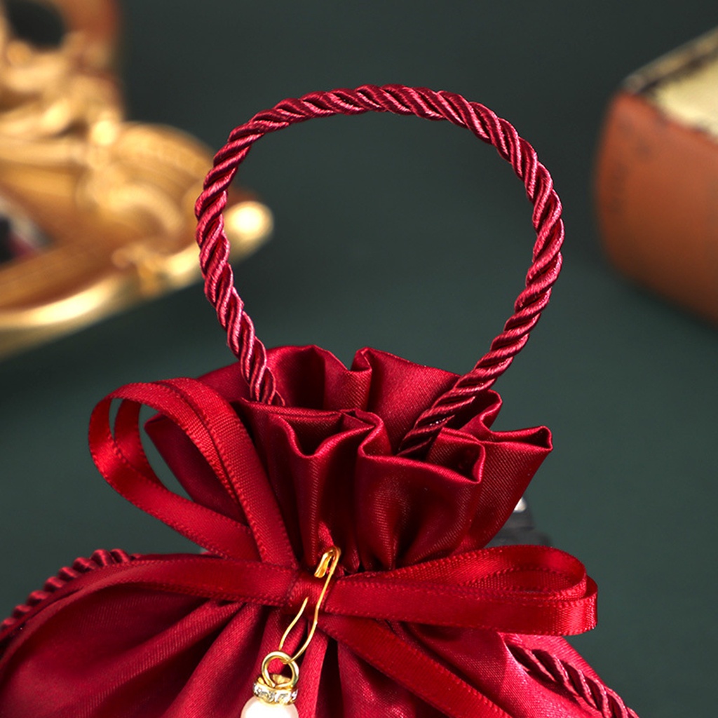 Luxury Packing Drawstring Velvet Pouch Sachet Wine Red Gift Bag For ...