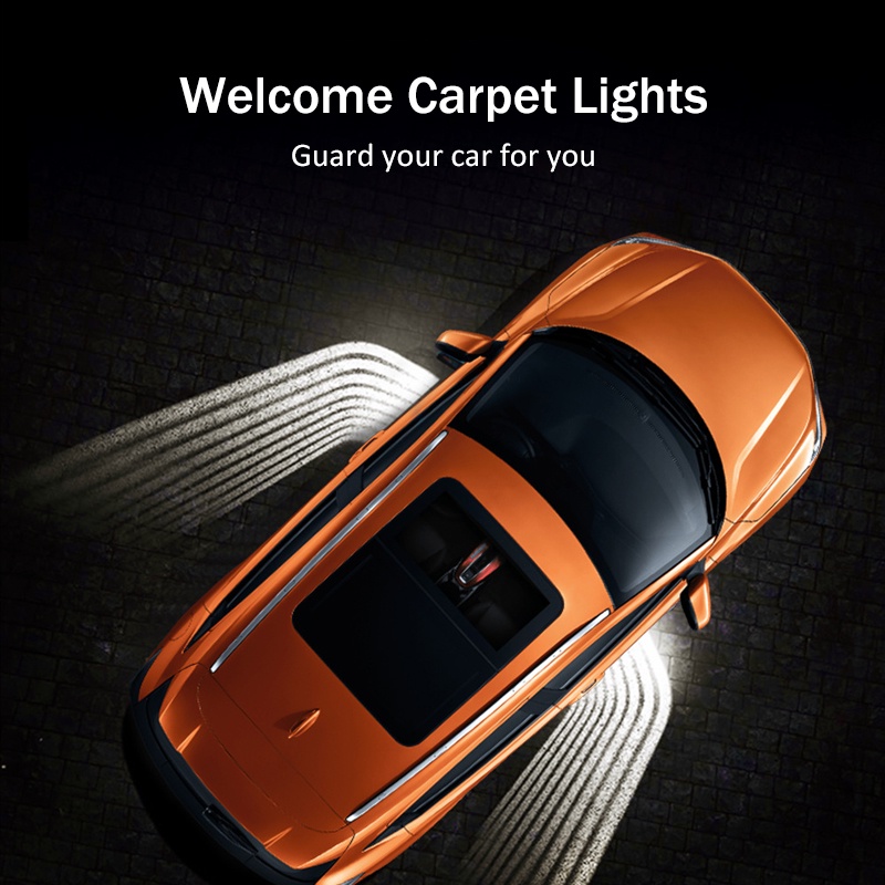 2pcs LED Angel Wings Atmosphere Lamp Car Door Welcome Light Shadow Bulb ...