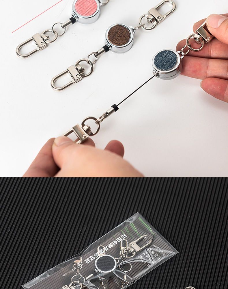 Retractable Can Buckle Keychain Anti-Theft High Elasticity Cars and ...