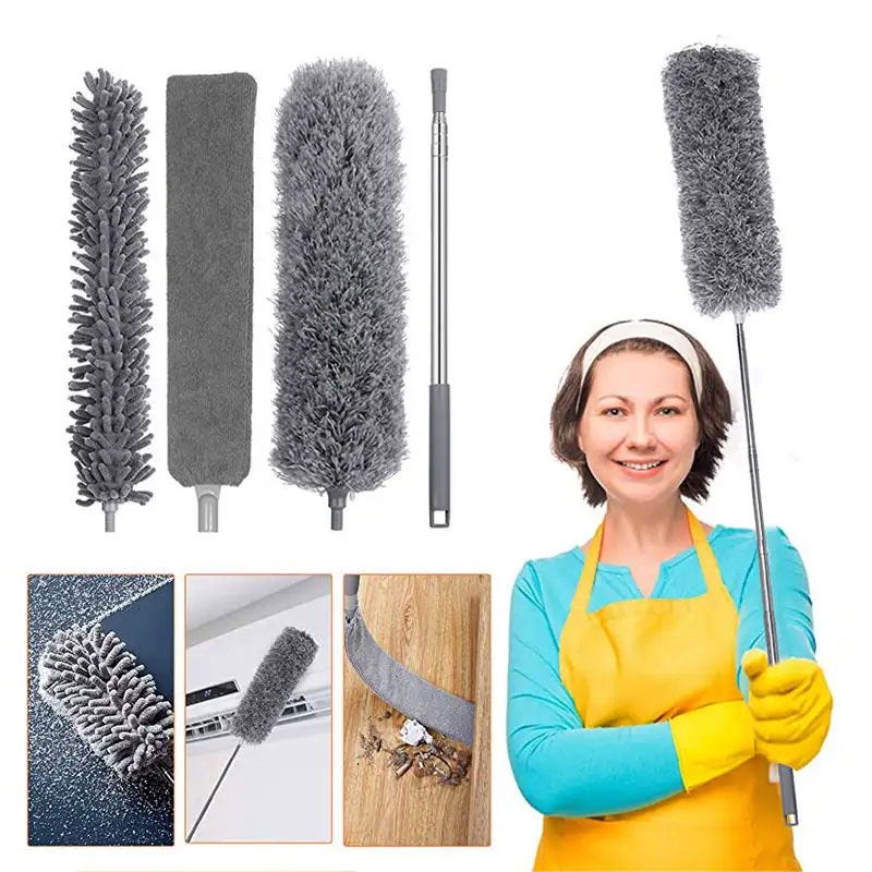4 In 1 Microfiber Duster Set Extractable 280cm Extra Long Handle