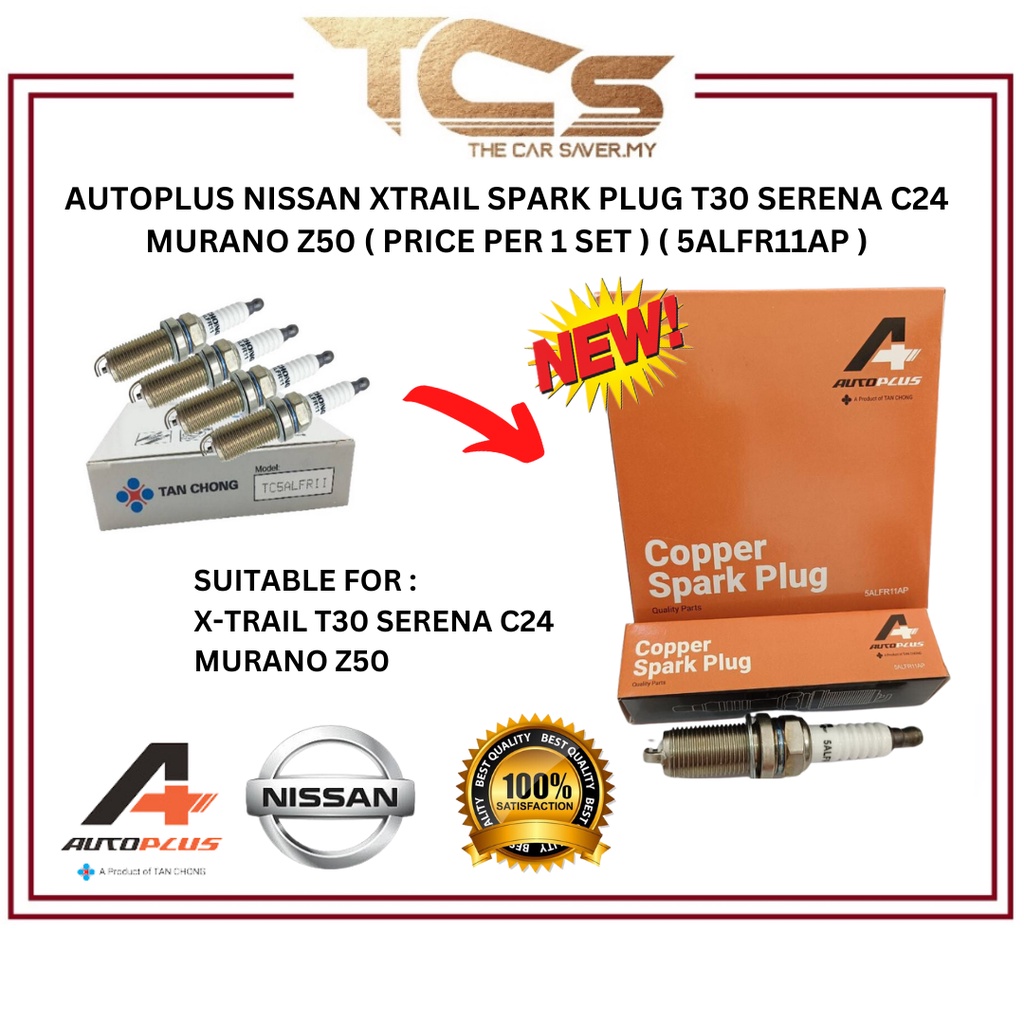 TAN CHONG/ AUTOPLUS NISSAN XTRAIL SPARK PLUG T30 SERENA C24 MURANO Z50