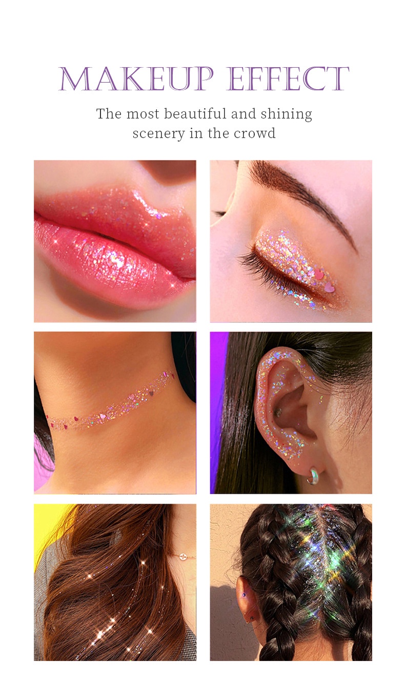 Eye Glitter Nail Hair Body Face Stickers Gel Art Loose Sequins Cream  Diamond Jewels Rhinestones Makeup Decoration Party Festival