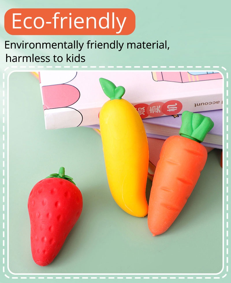 [Wholesale Price]Big Size Creative Fruit Eraser / Cartoon Cute Carrot ...