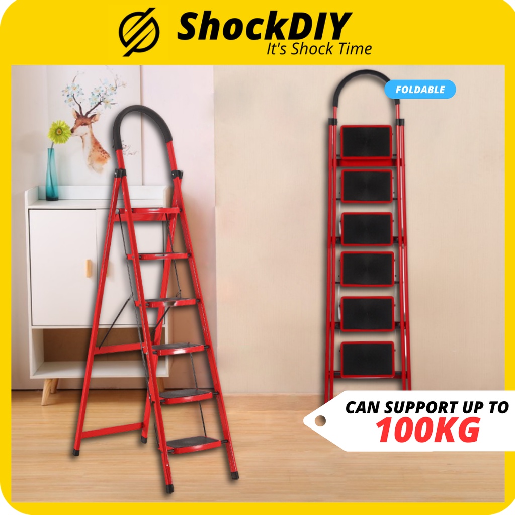 Tangga Lipat 6 Tier Foldable Ladder Anti Slip Staircase Telescopic ...