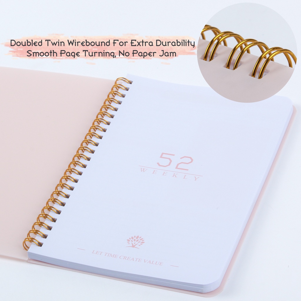 2024 A5 Weekly Agenda Undated Spiral Planner Notebook with Pouch, 52 ...