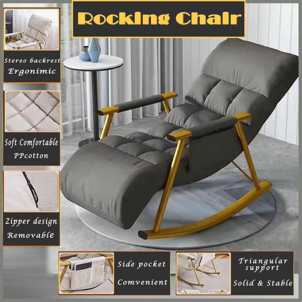【SG Local Seller】Waterproof Rocking Chair Lounge Chair Lazy Sofa Chair