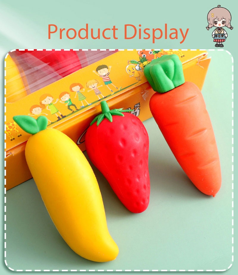 [Wholesale Price]Big Size Creative Fruit Eraser / Cartoon Cute Carrot ...