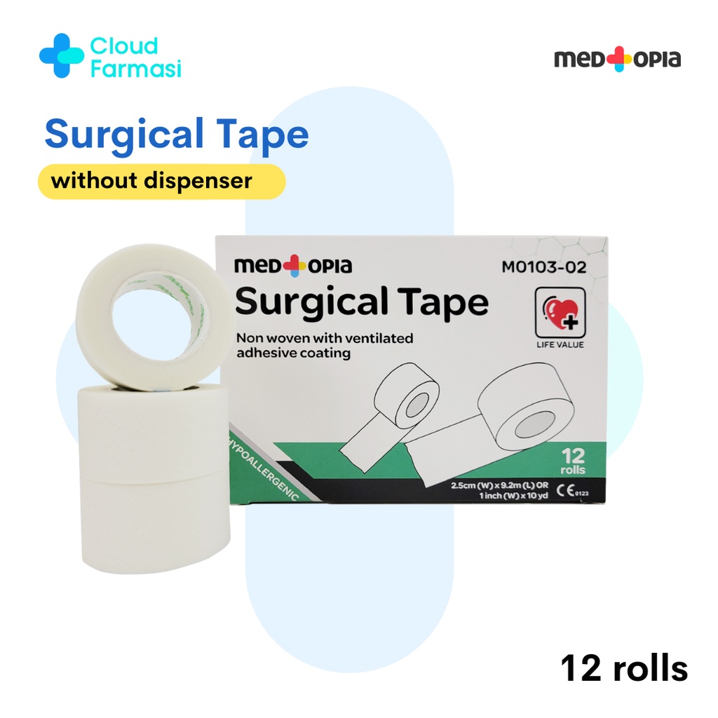 [Cloud Farmasi] [[Box]] Medtopia 1 inch x 10 Yard Surgical Tape ...