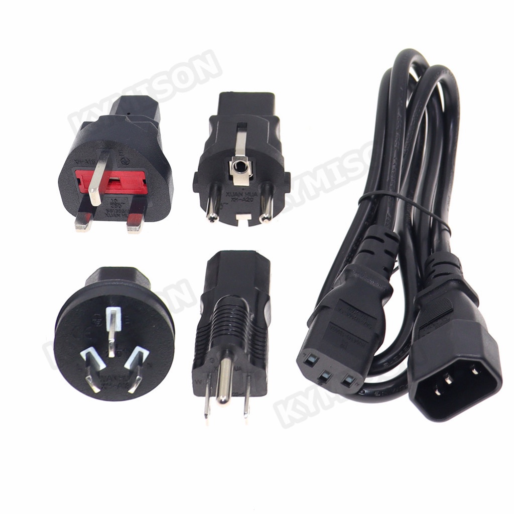 IEC C13 C14 Power Cord Extension Interchangeable Plug Computer AC ...