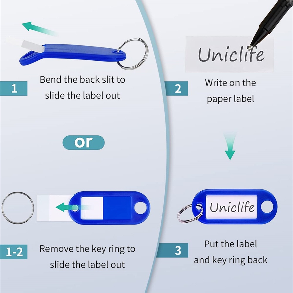 10pcs/lot Colorful Plastic Keychain Key Tags label Numbered Name ...