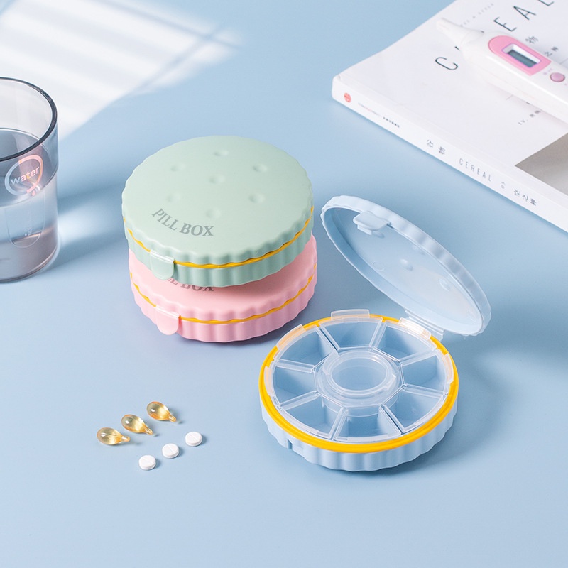 Multi Grids Pill Box Creative Shell Biscuit Backpack Shaped Tablet ...
