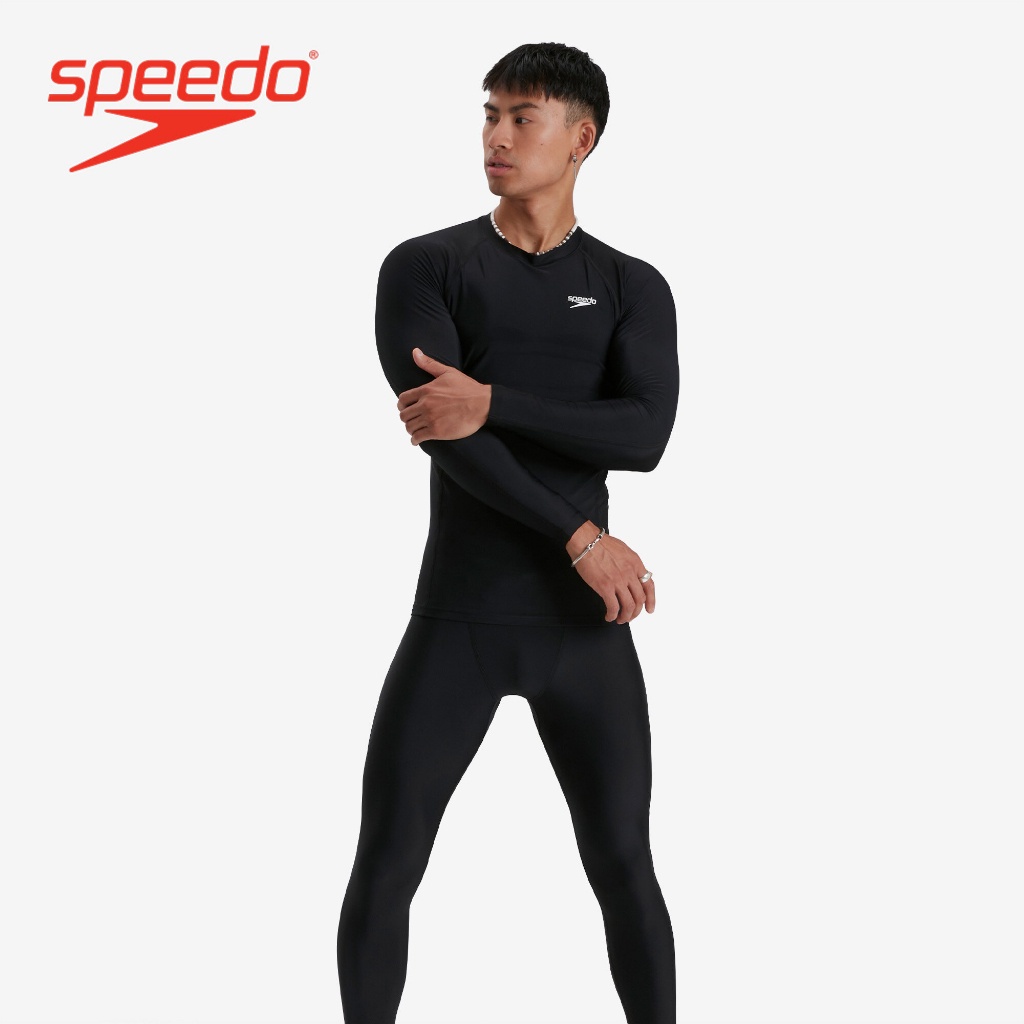 Speedo Men s Swimwear Essential Long Sleeve Rash Top Black 8 132093503 Shopee Singapore
