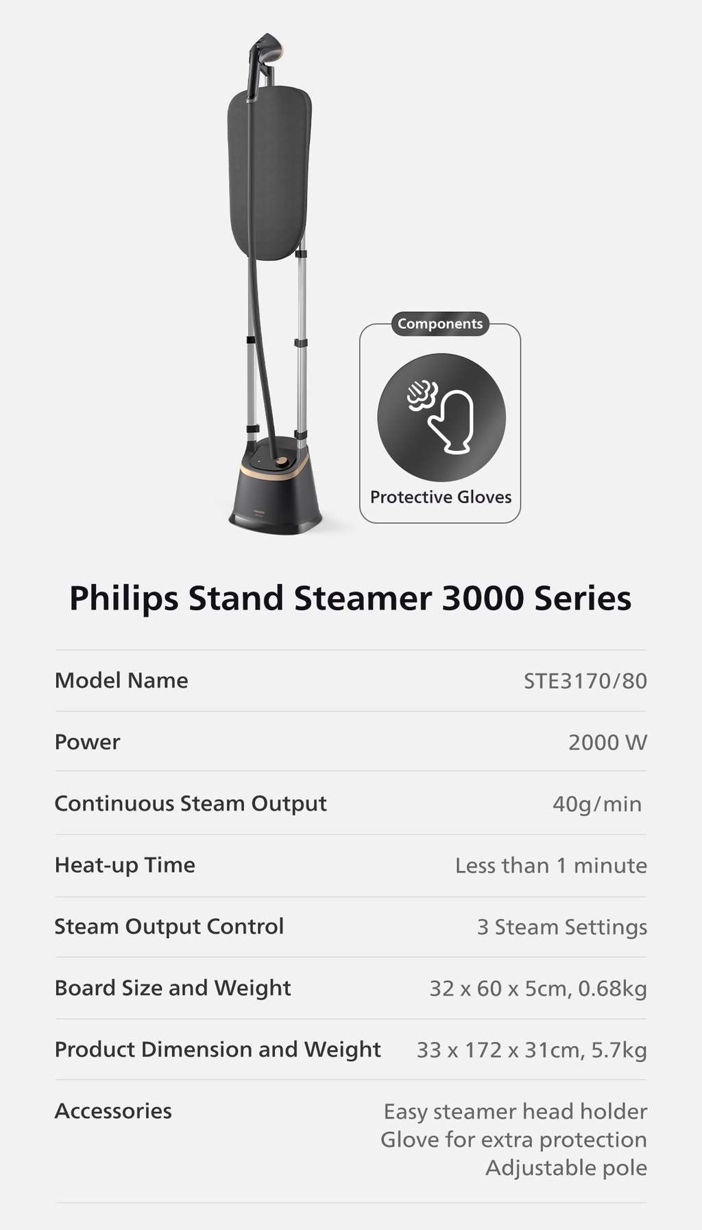 PHILIPS Stand Garment Steamer 3000 Series (MyEssence Fragrance Infuser ...