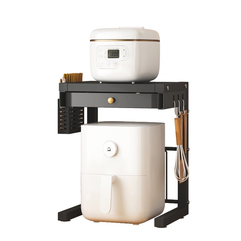 YOUNAL Kitchen Doublelayer Storage Rack Small Household Appliances Air Fryer Table Top Storage