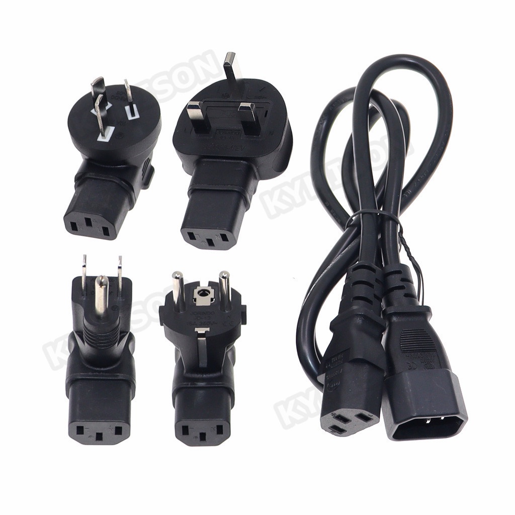 IEC C13 C14 Power Cord Extension Interchangeable Plug Computer AC ...