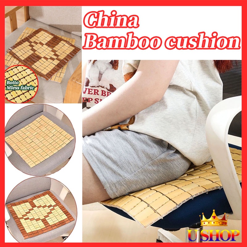 Car Bamboo Seat Cushion, Comfort Breathable Car Seat Cover, Quadrangle  Office Home Chair Mat Pads