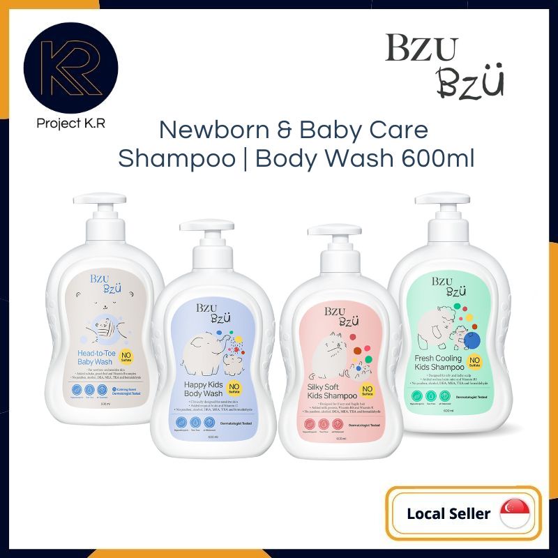 [ Bundle of 2 ] Bzu Bzu Baby Shampoo [Silky Soft& Fresh Cooling / Body ...