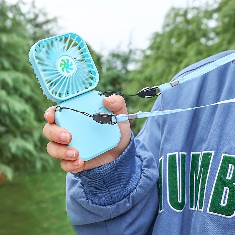 (Lanyard + Cable) Adjustable 3 Speed Handheld Personal Mini Fan / USB ...