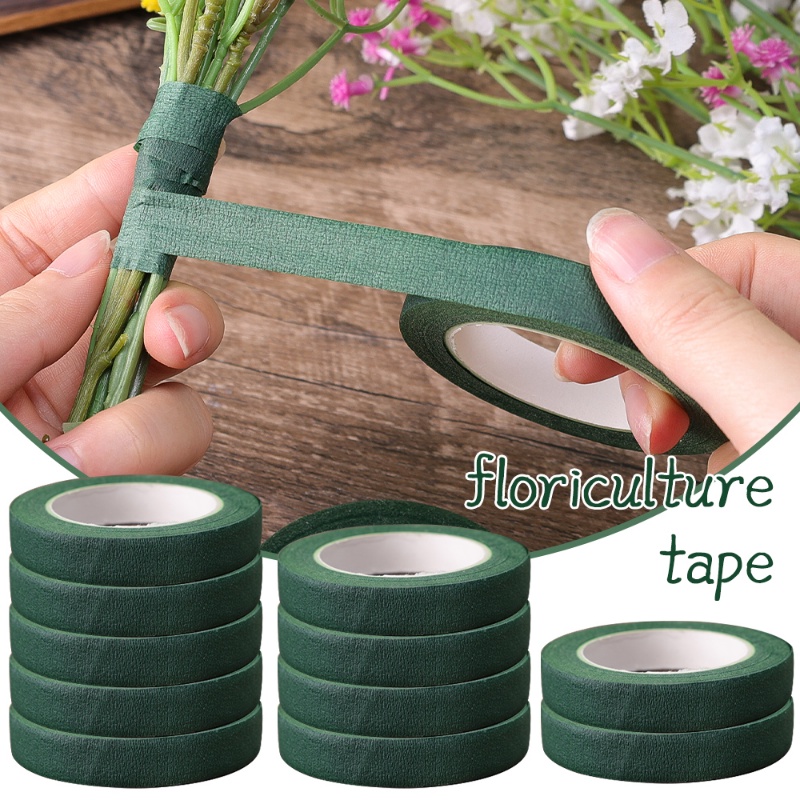 20M/Roll Plant Mooring Wrapping Fixing Tape / Self Adhesive Green Paper ...